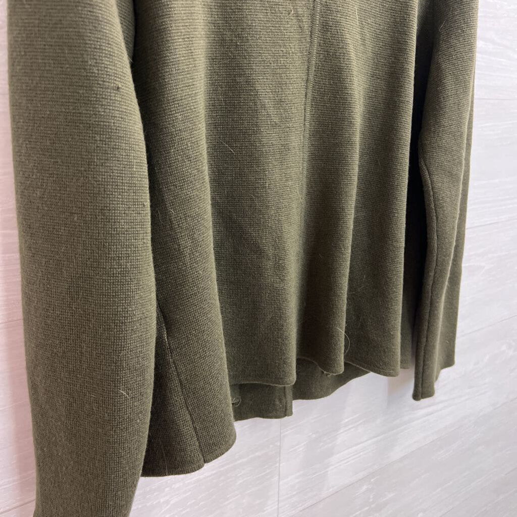 Talbots Green Textured Gold Button Cardigan Large