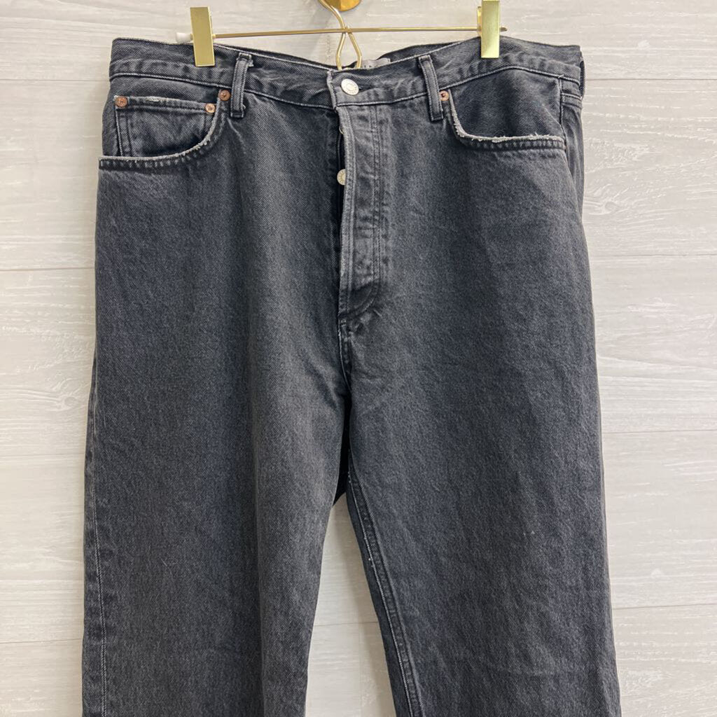 Agolde Black Denim Wide Leg Jeans 32