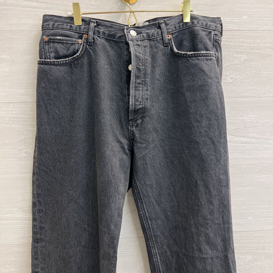 Agolde Black Denim Wide Leg Jeans 32