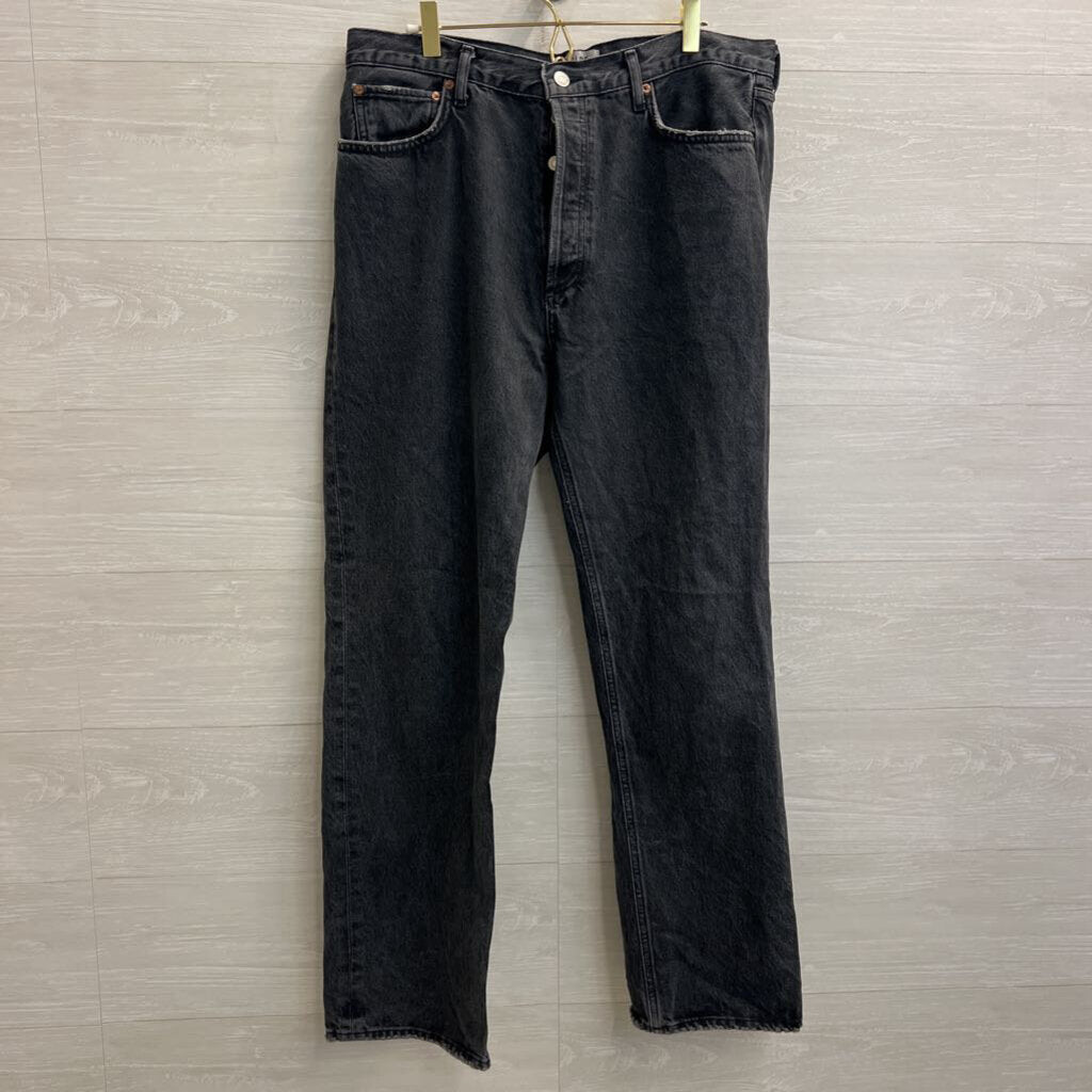 Agolde Black Denim Wide Leg Jeans 32