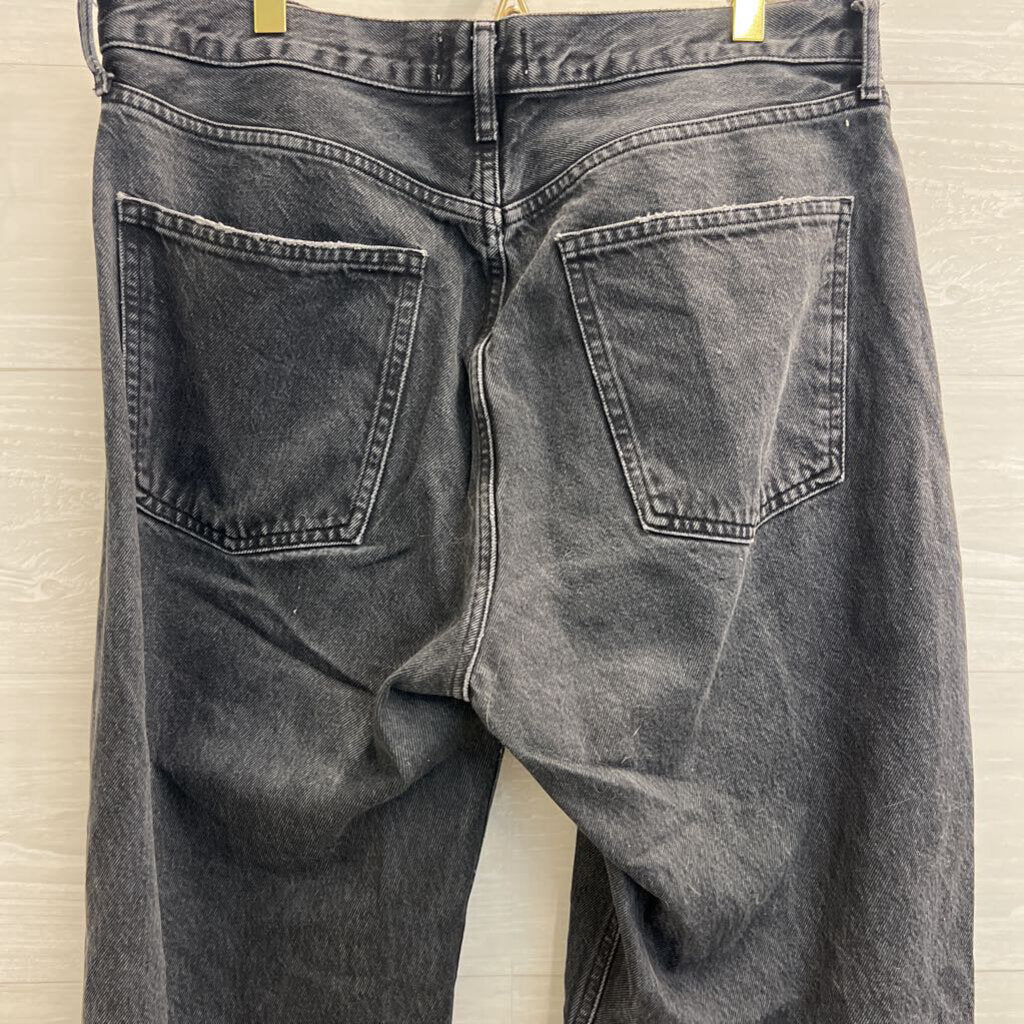 Agolde Black Denim Wide Leg Jeans 32