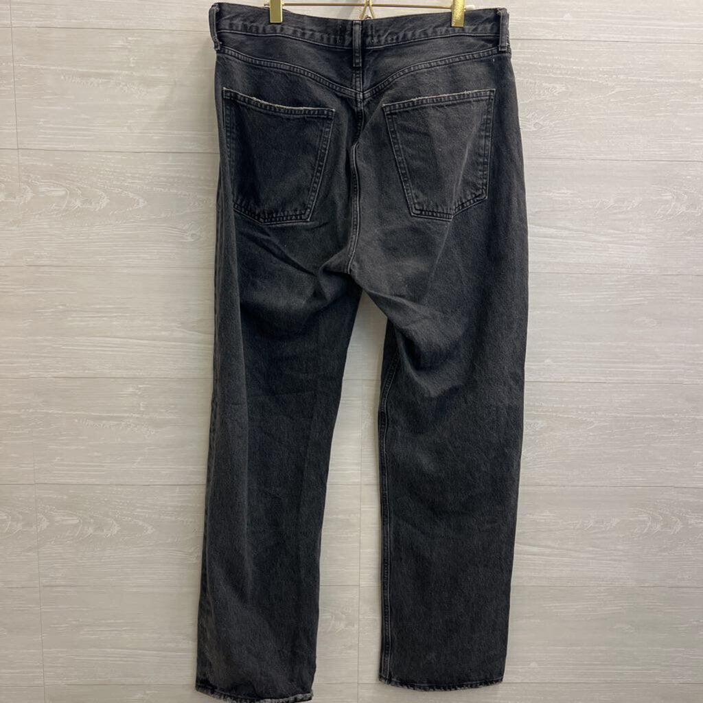 Agolde Black Denim Wide Leg Jeans 32