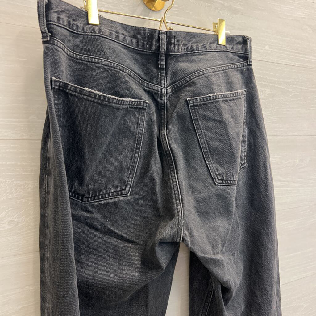 Agolde Black Denim Wide Leg Jeans 32