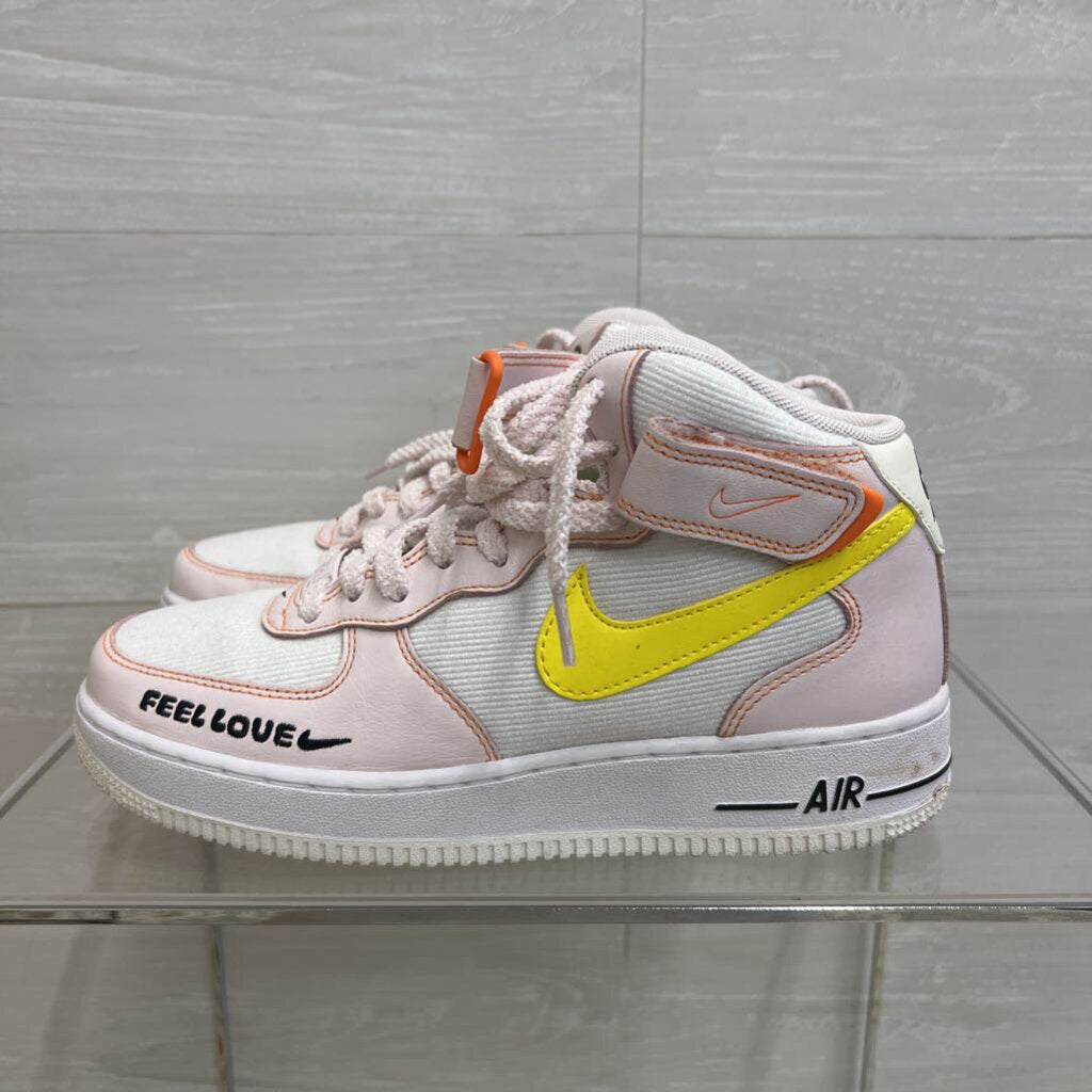 Nike White/ Multi Air Force 1 '07 Mid Feel Love Sneakers 9