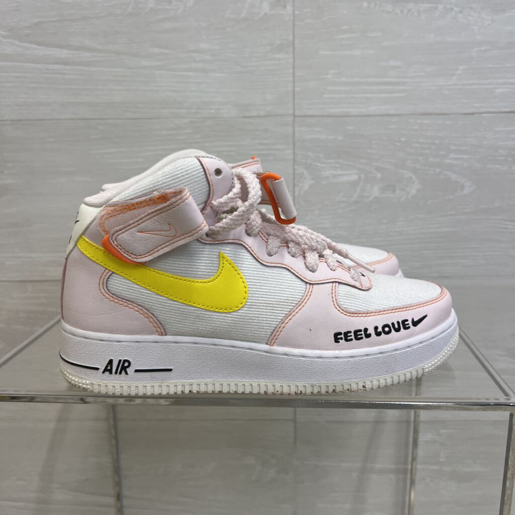 Nike White/ Multi Air Force 1 '07 Mid Feel Love Sneakers 9