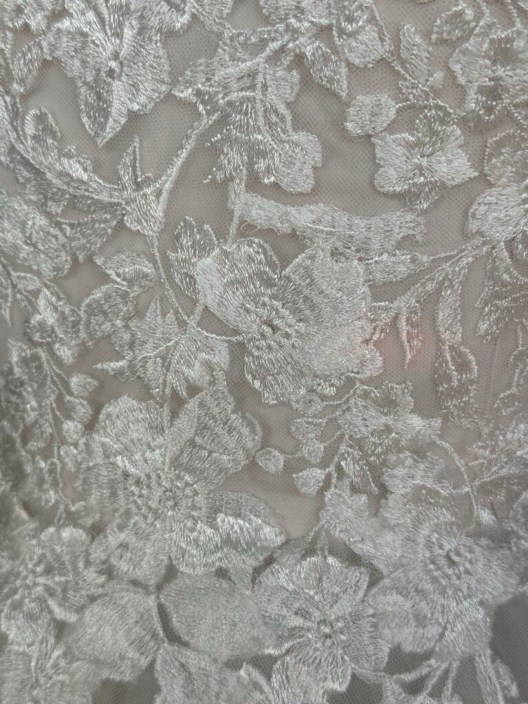 Christina Wu Ivory/ Champagne Lace Illusion Neck A Line Bridal Gown 12