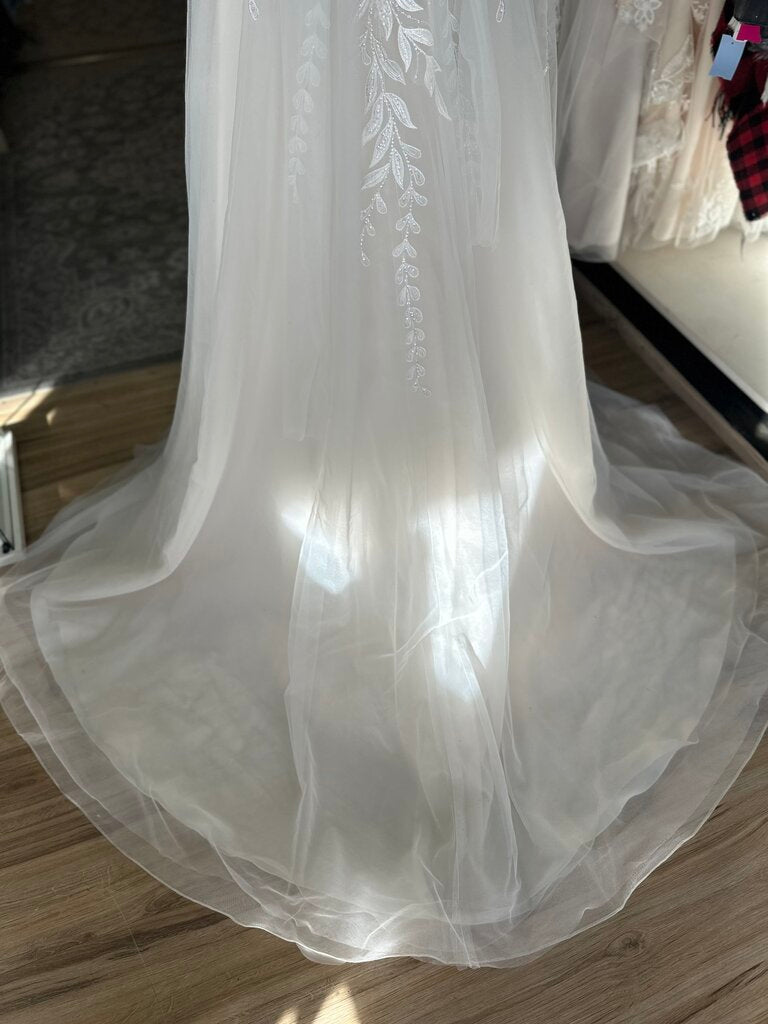 Moonlight Ivory Embellished Lace Off Shoulder A Line Bridal Gown 8