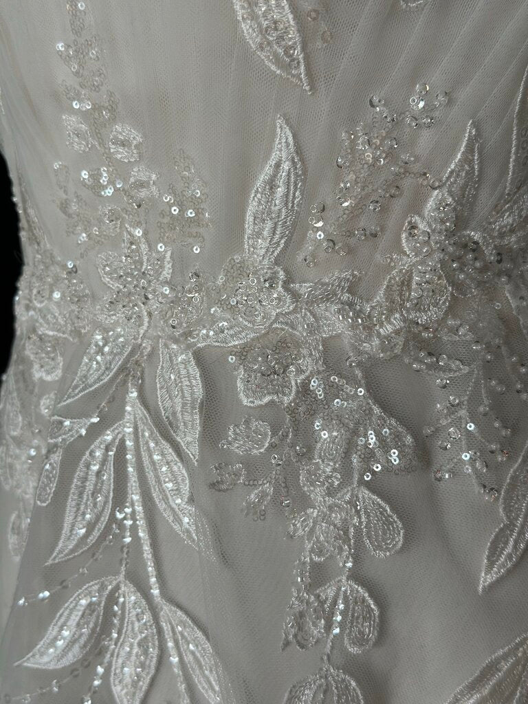 Moonlight Ivory Embellished Lace Off Shoulder A Line Bridal Gown 8