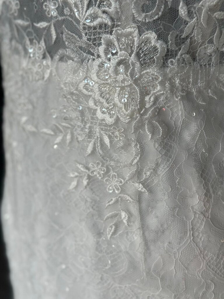 Val Stefani Ivory Embellished Lace Long Sleeve Bridal Gown 12