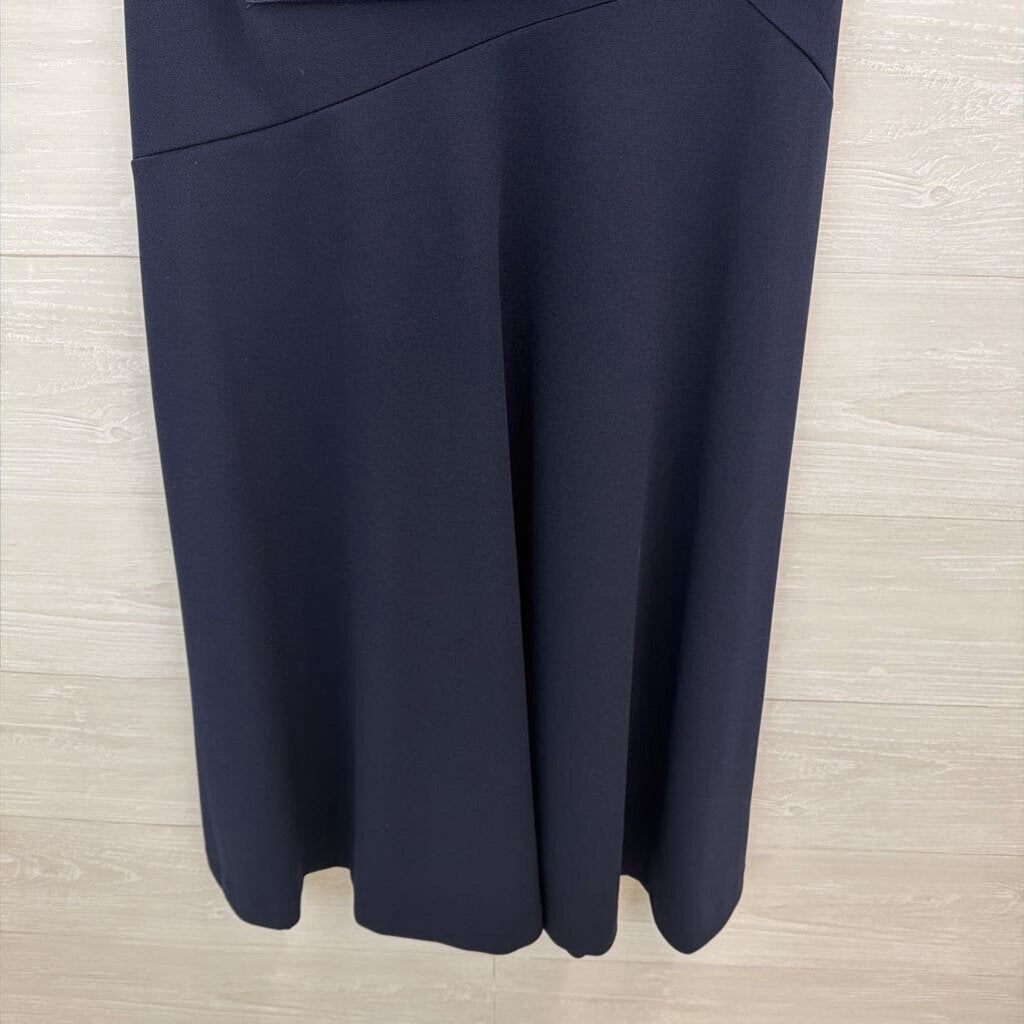 Calvin Klein Navy Sleeveless Ruched Side Dress 8