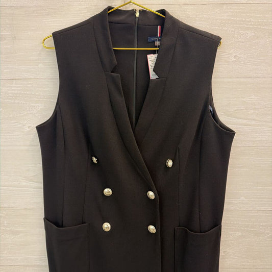 Tommy Hilfiger Black Sleeveless Double Breasted Blazer Dress 14