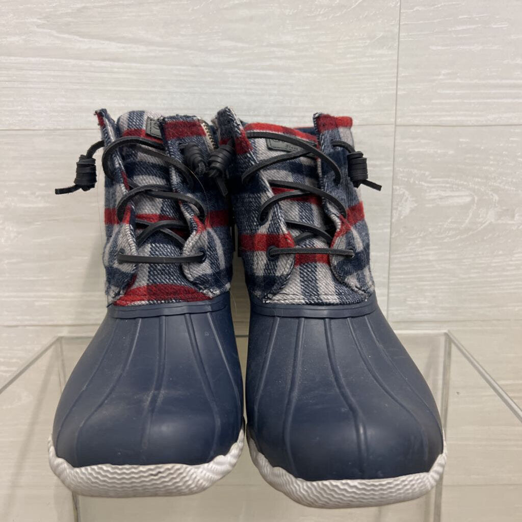 Sperry Navy/ Plaid Saltwater Duck Boots 10