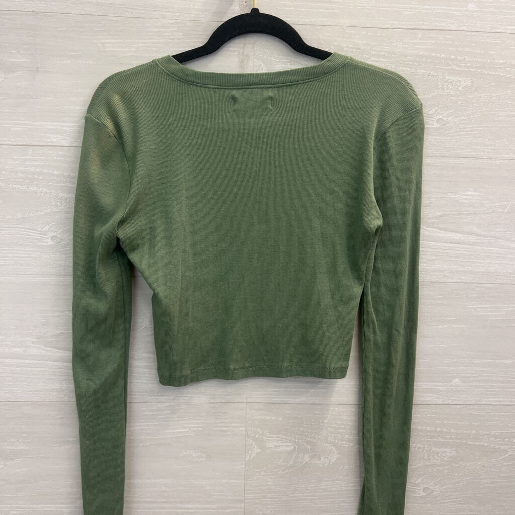 Madewell Green Long sleeve Crop Tee Small