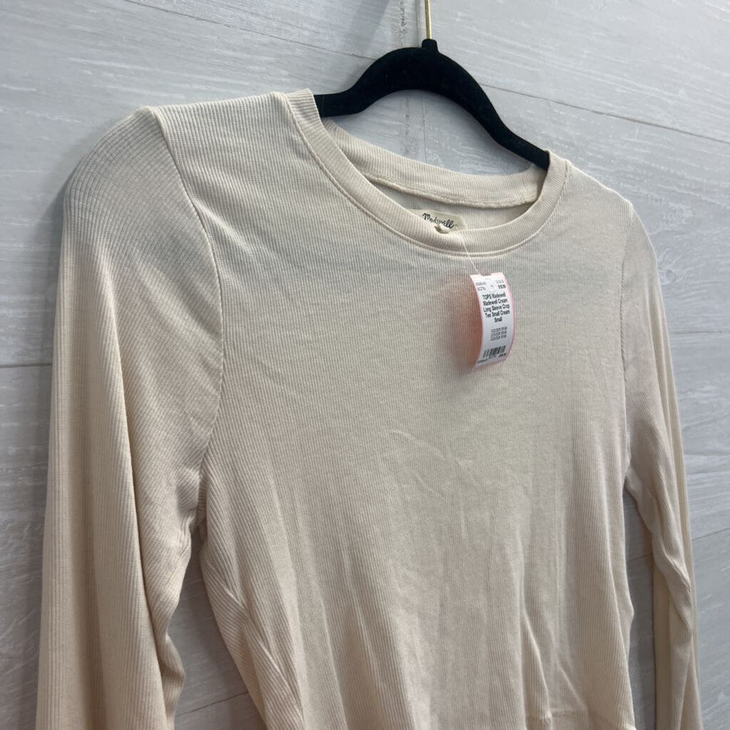 Madewell Cream Long Sleeve Crop Tee Small