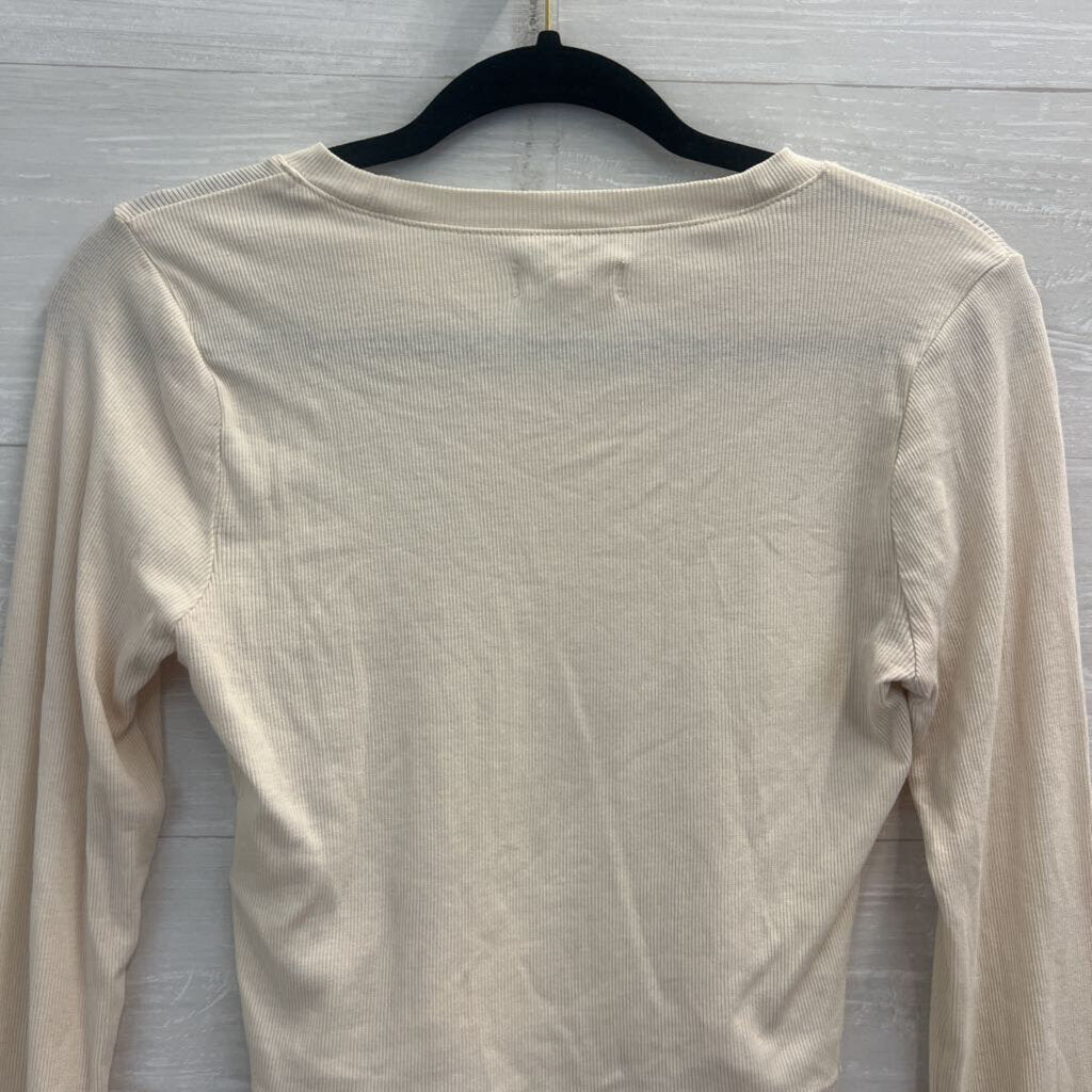 Madewell Cream Long Sleeve Crop Tee Small