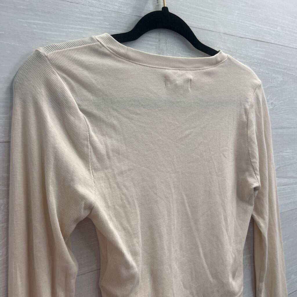 Madewell Cream Long Sleeve Crop Tee Small