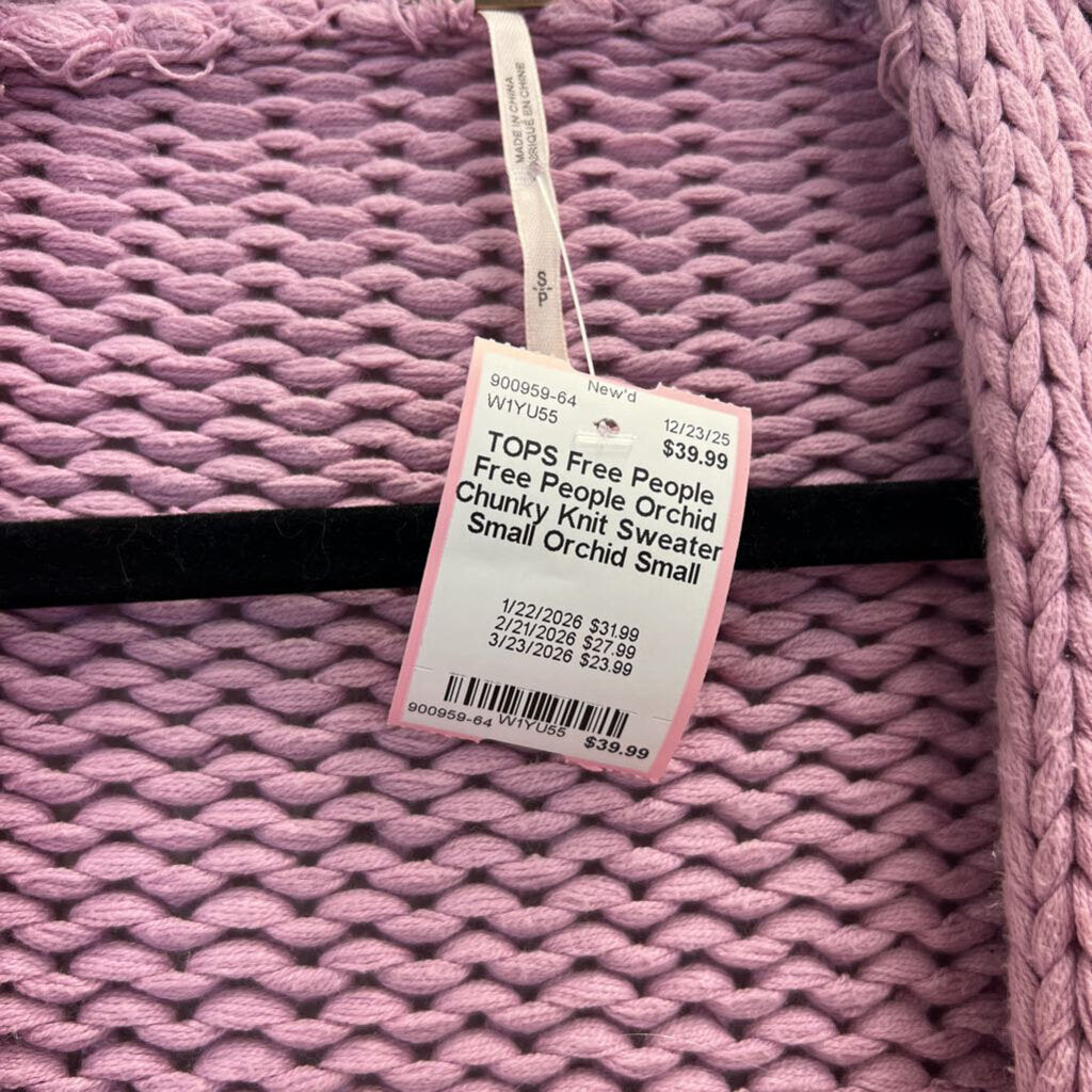 Free People Orchid Chunky Knit Sweater Small