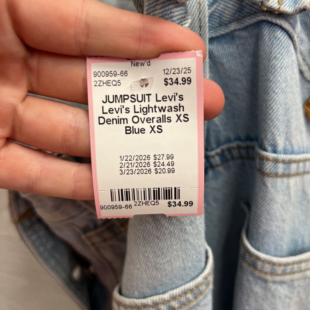 Levi's Lightwash Denim Overalls XS