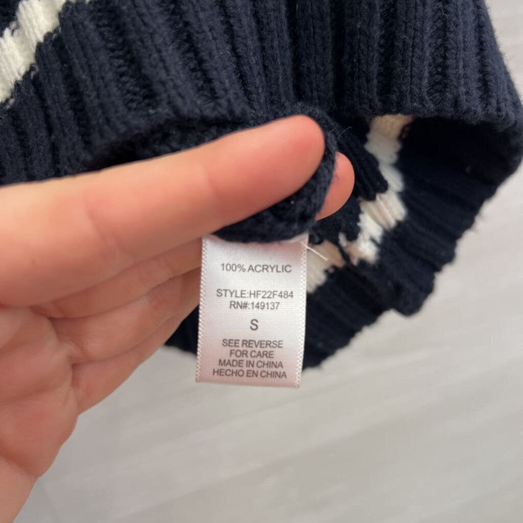 HYFVE Navy/White V-neck Sweater Vest Small