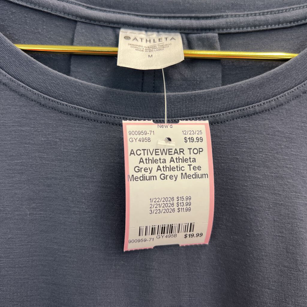 Athleta Grey Athletic Tee Medium