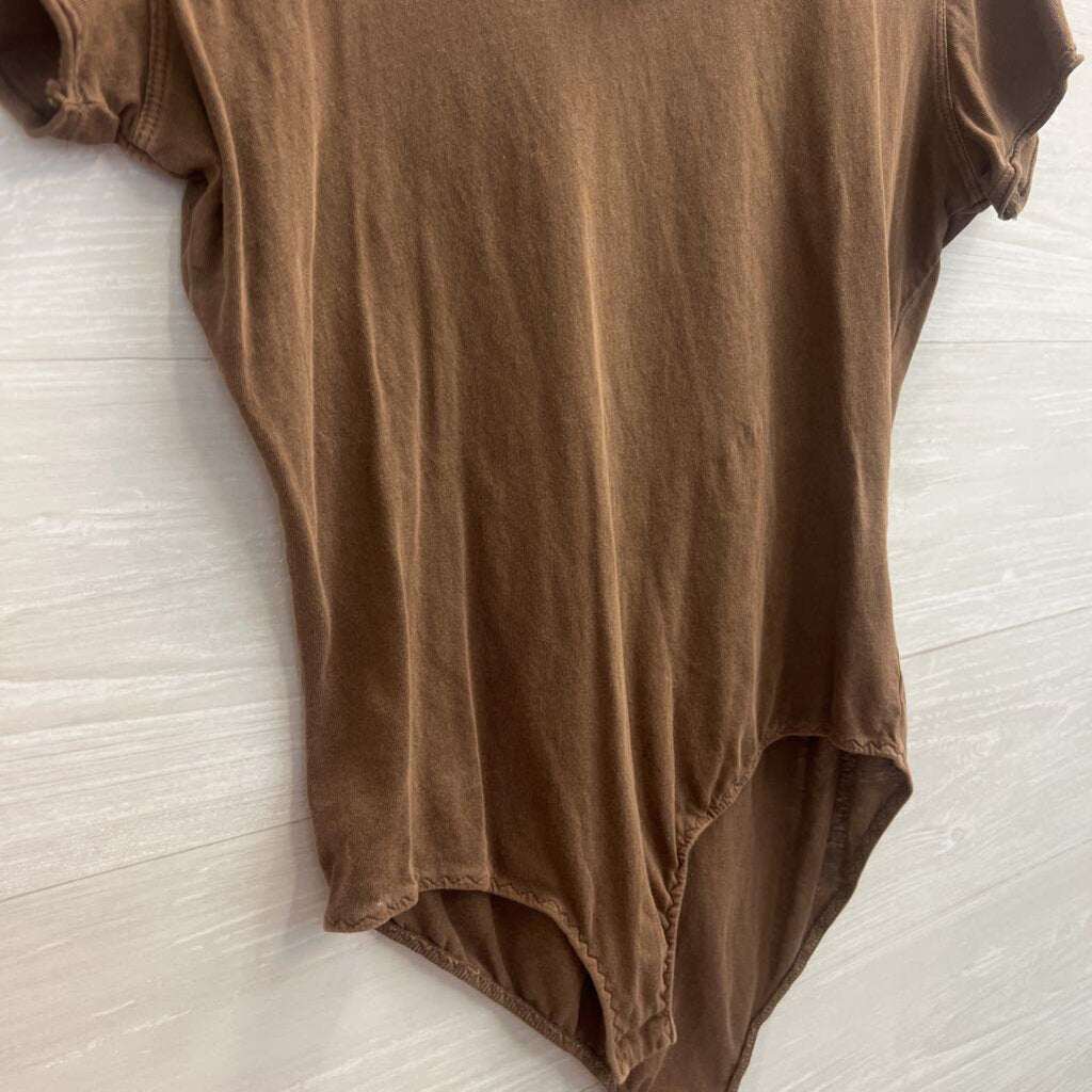 Intimately Free People Brown Shortsleeve Bodysuit Medium