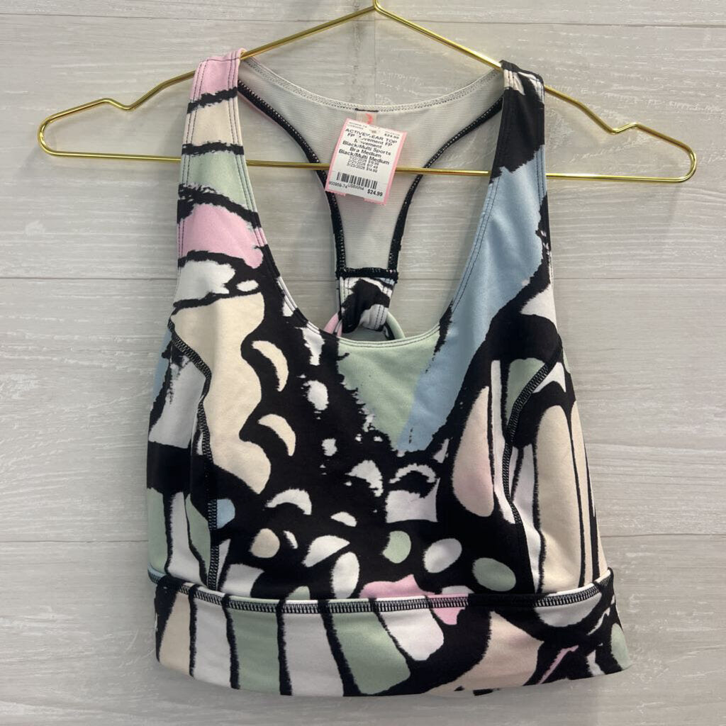 FP Movement Black/Multi Sports Bra Medium