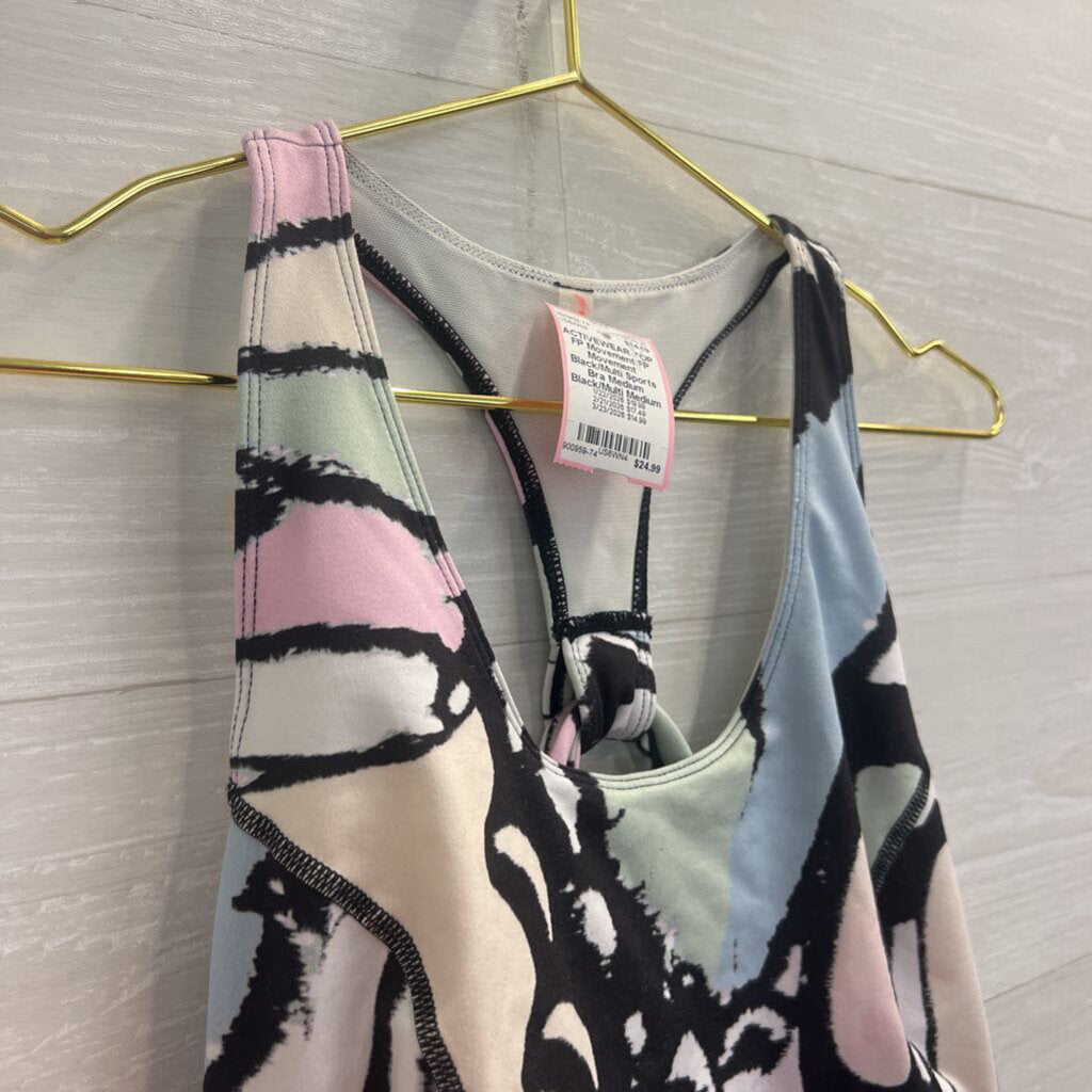 FP Movement Black/Multi Sports Bra Medium