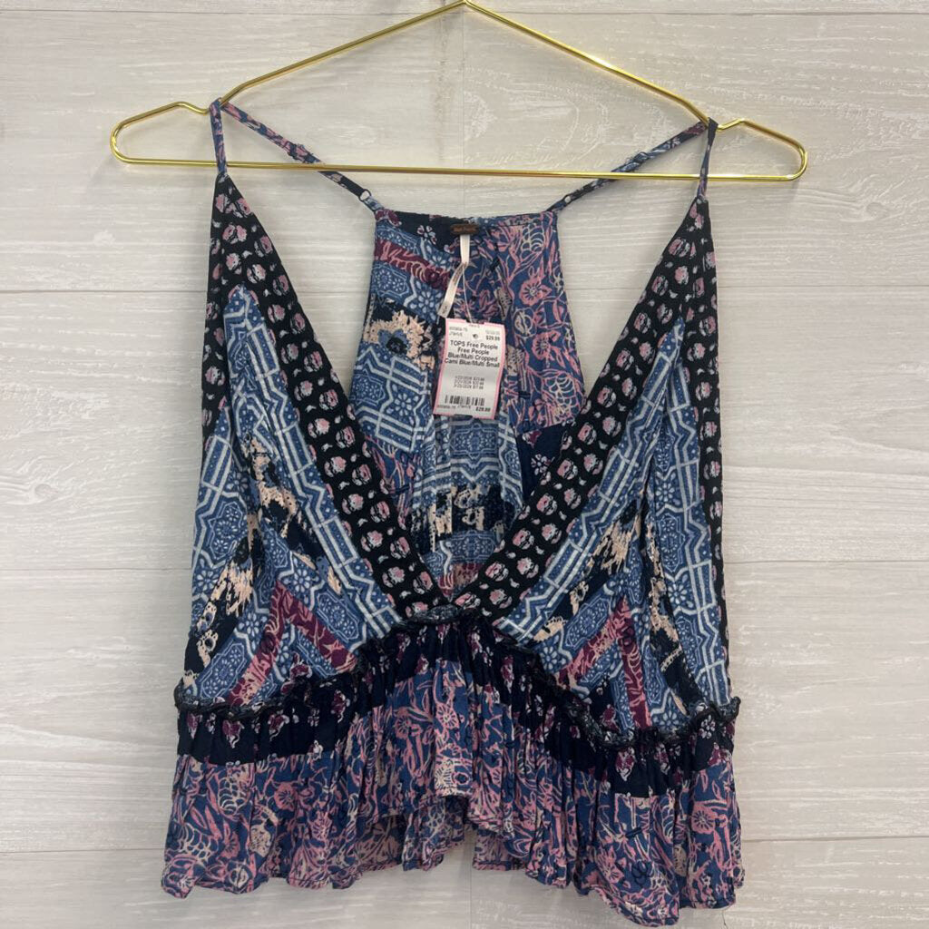 Free People Blue/Multi Cropped Cami