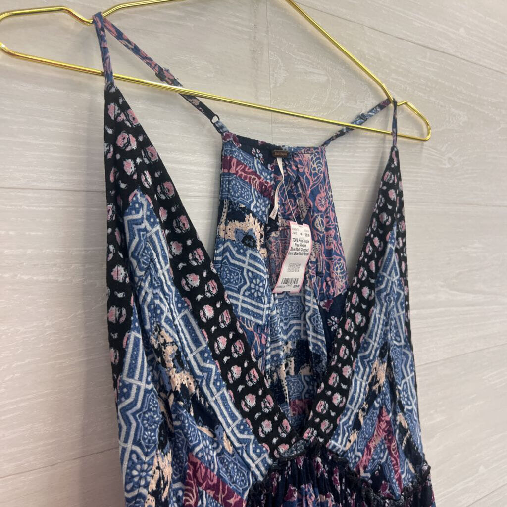 Free People Blue/Multi Cropped Cami