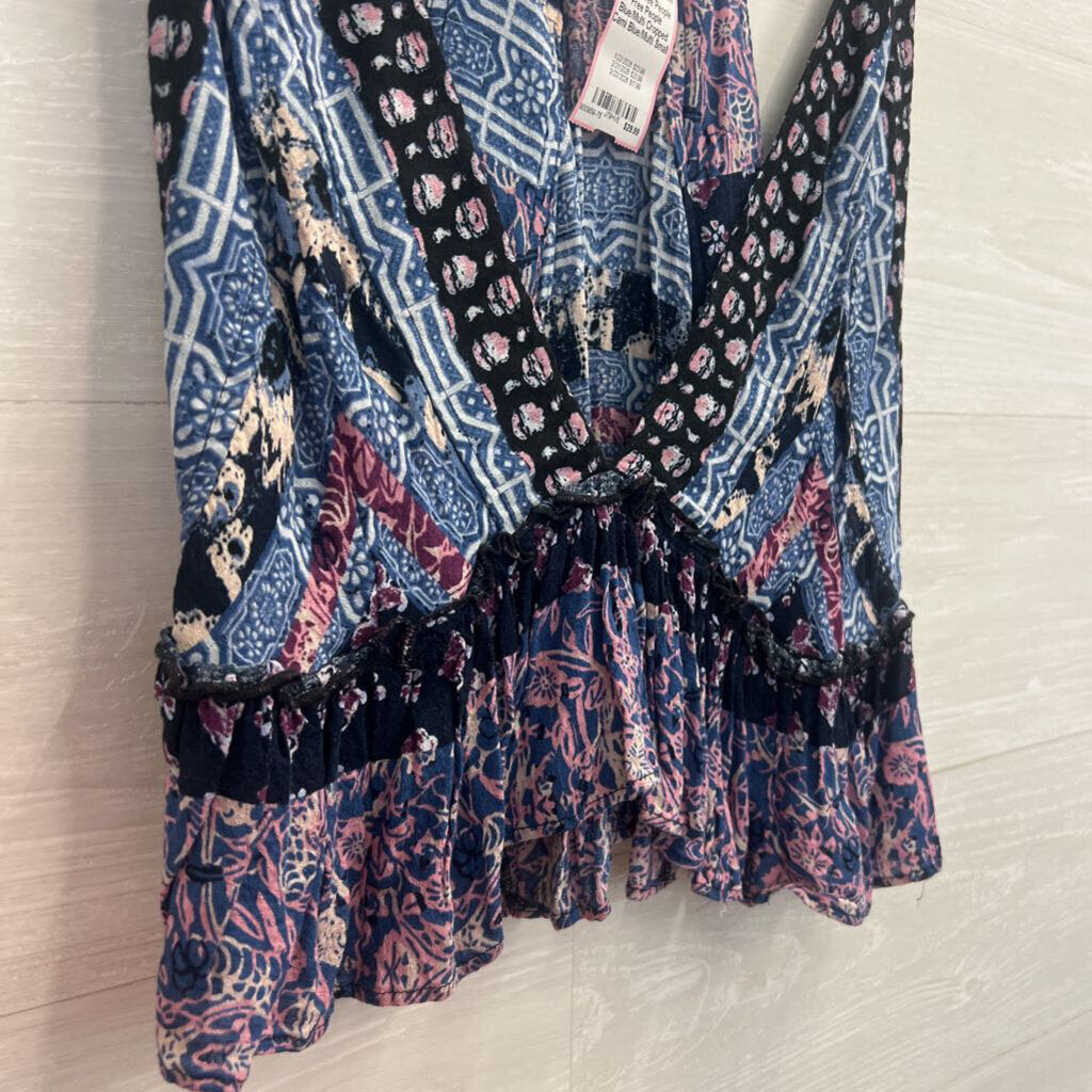 Free People Blue/Multi Cropped Cami