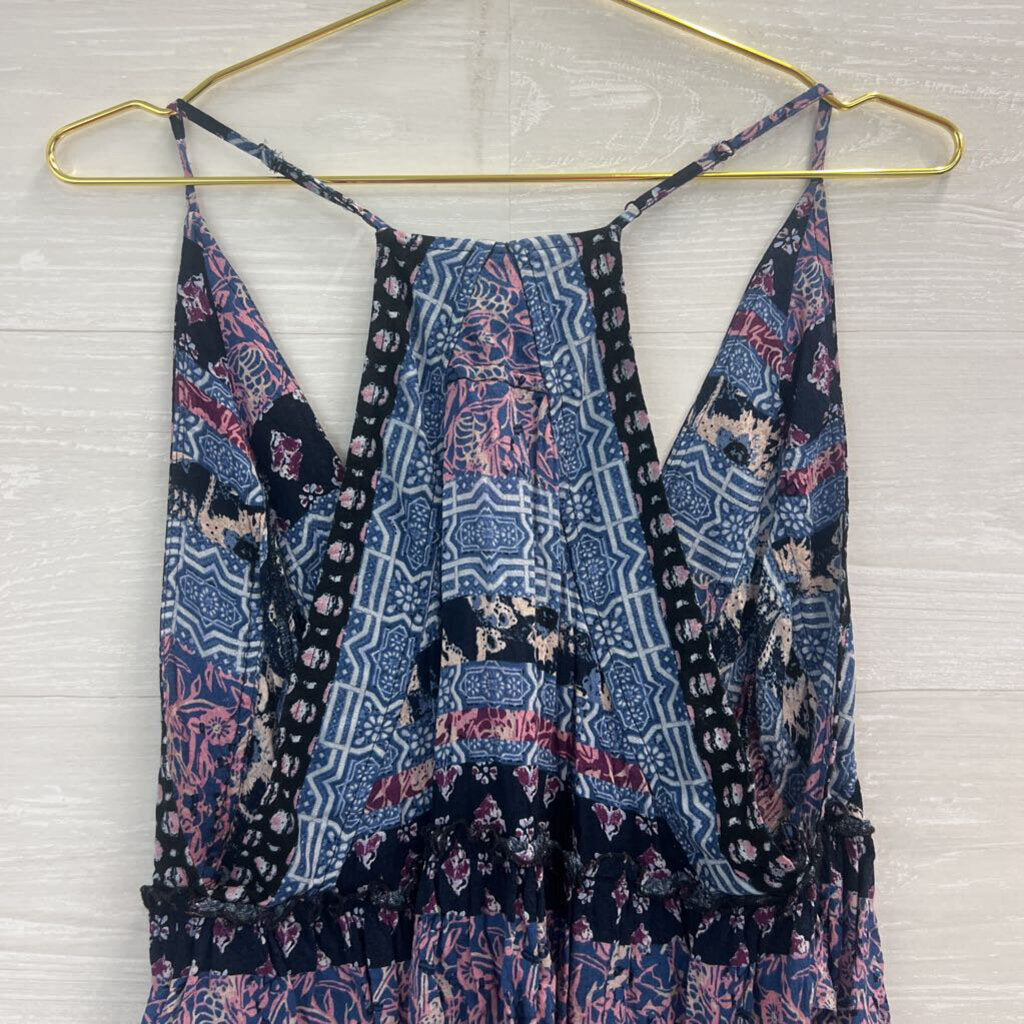 Free People Blue/Multi Cropped Cami