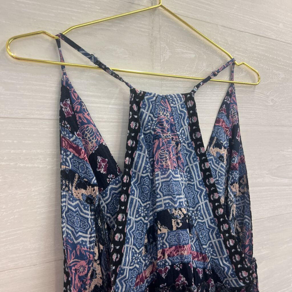 Free People Blue/Multi Cropped Cami