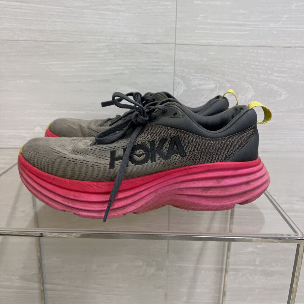 Hoka Bondi Grey/Pink 7.5