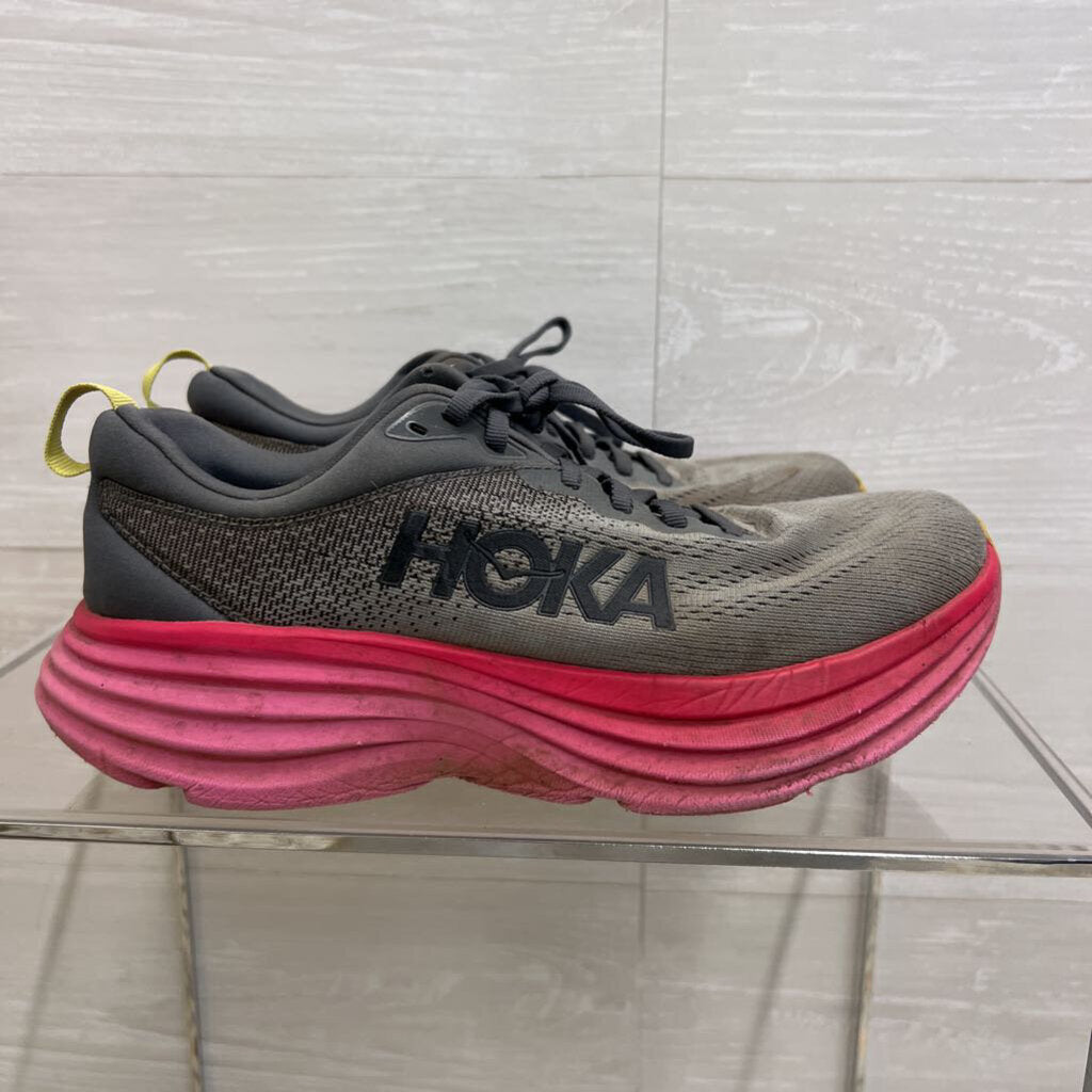 Hoka Bondi Grey/Pink 7.5