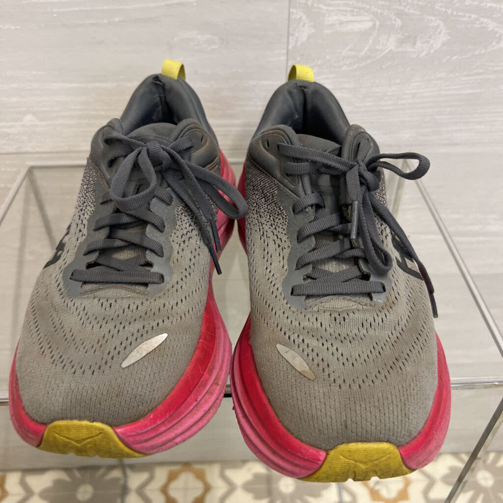 Hoka Bondi Grey/Pink 7.5