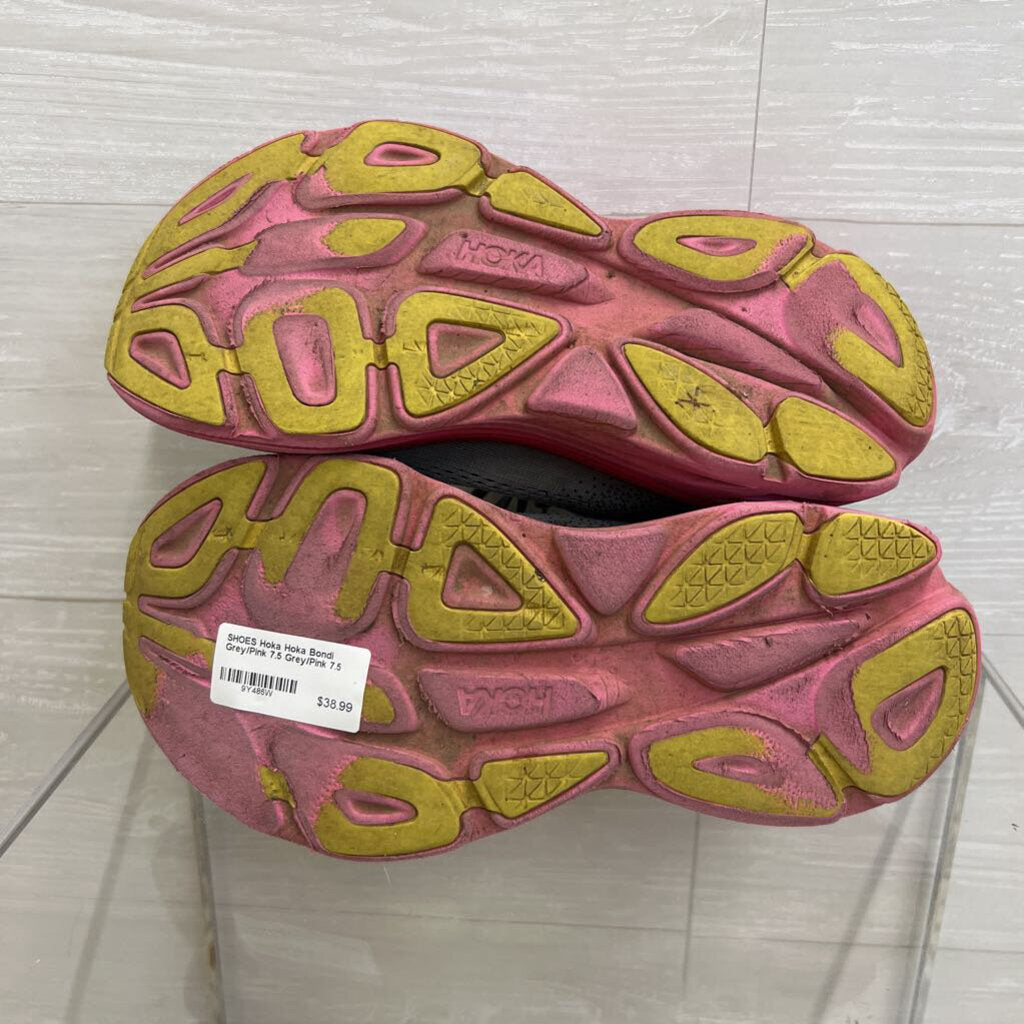 Hoka Bondi Grey/Pink 7.5
