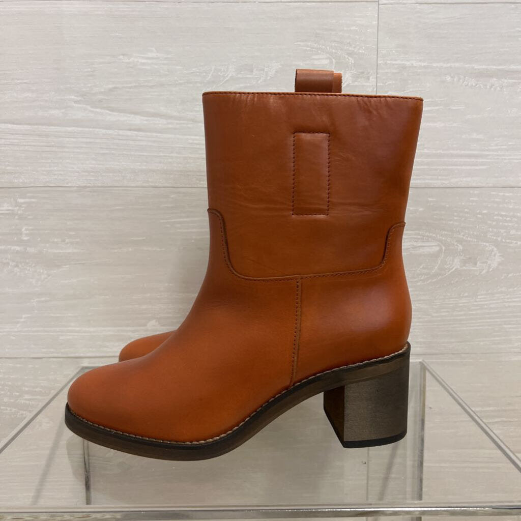 Free People Brown Leather Tabby Ankle Boots 38