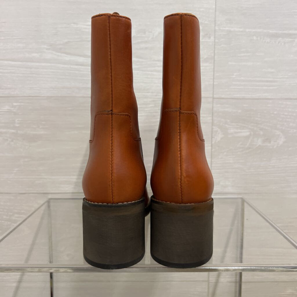 Free People Brown Leather Tabby Ankle Boots 38