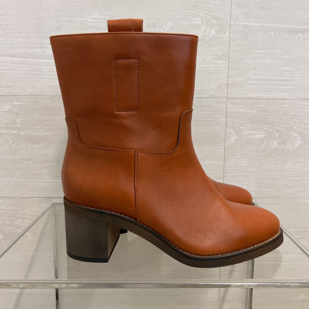 Free People Brown Leather Tabby Ankle Boots 38