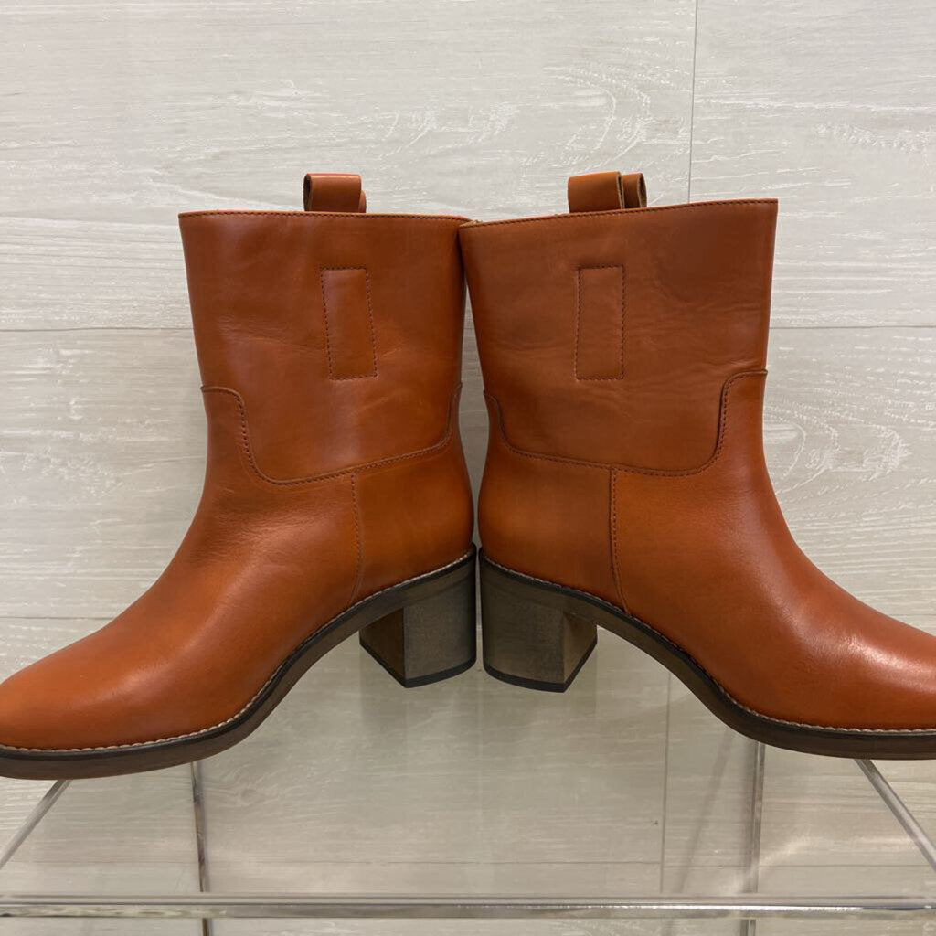 Free People Brown Leather Tabby Ankle Boots 38