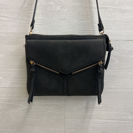 Free People Black Leather Foldover Crossbody Purse