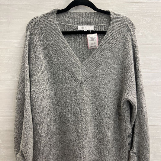 Fever Soft Grey Knit V Neck Sweater Extra Large