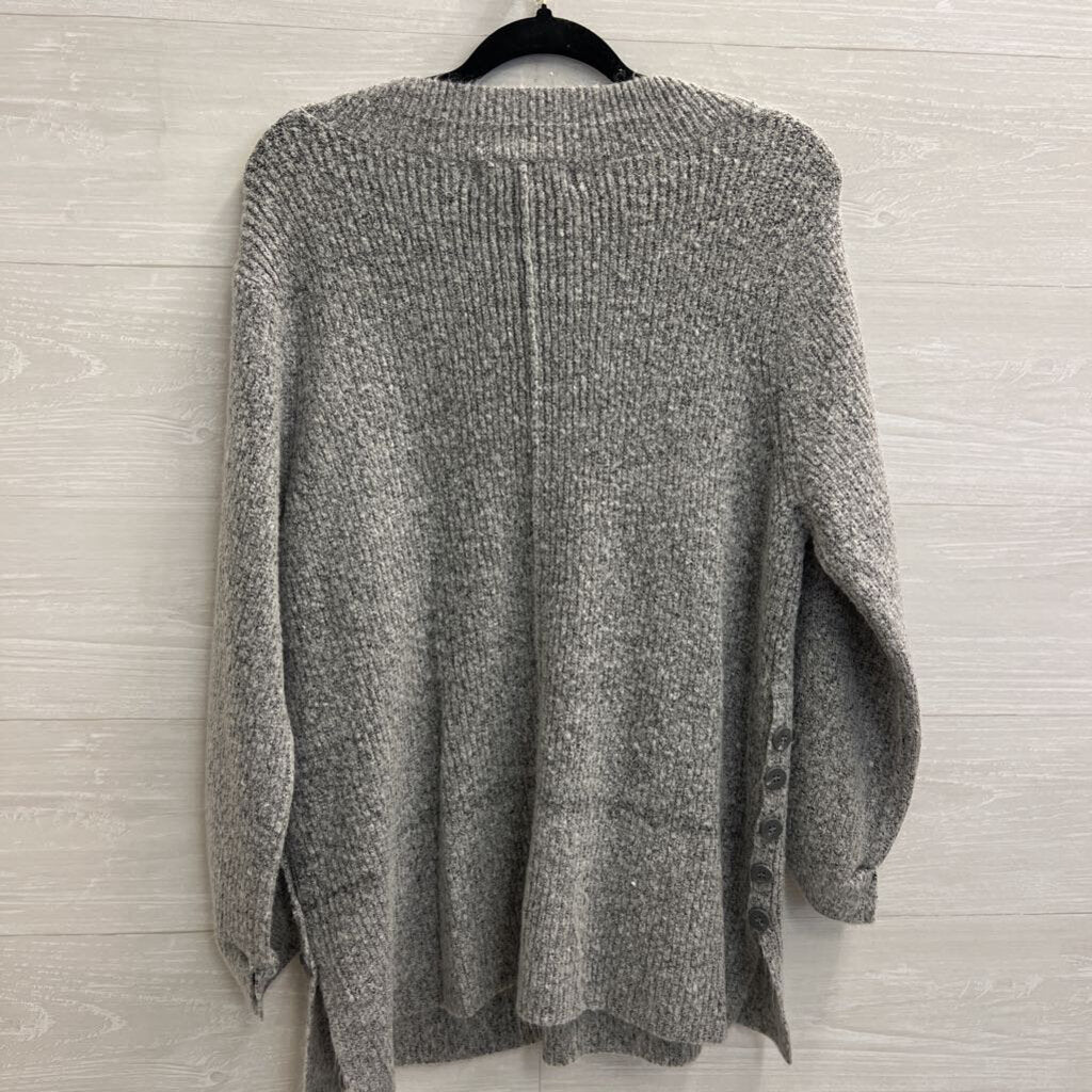 Fever Soft Grey Knit V Neck Sweater Extra Large