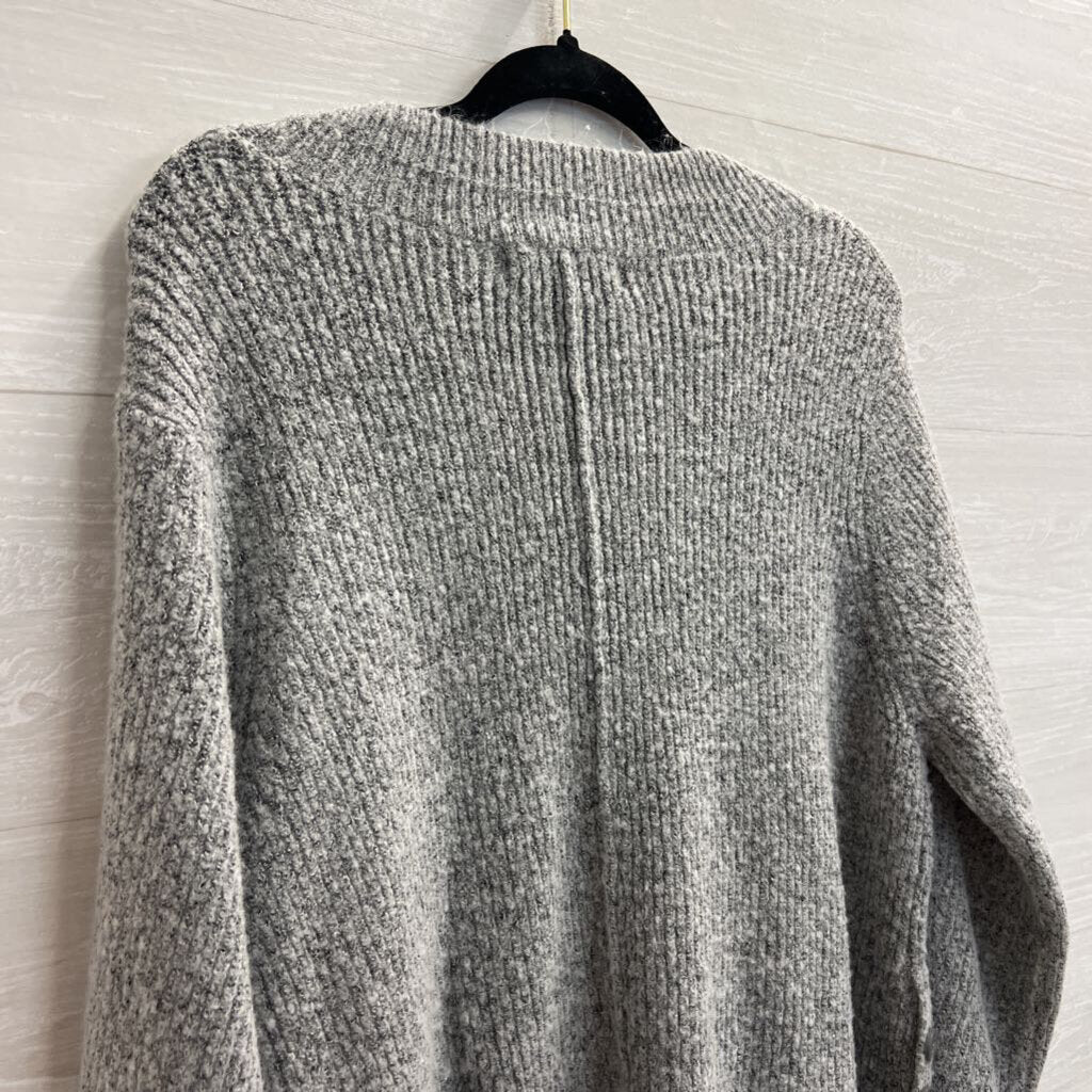 Fever Soft Grey Knit V Neck Sweater Extra Large