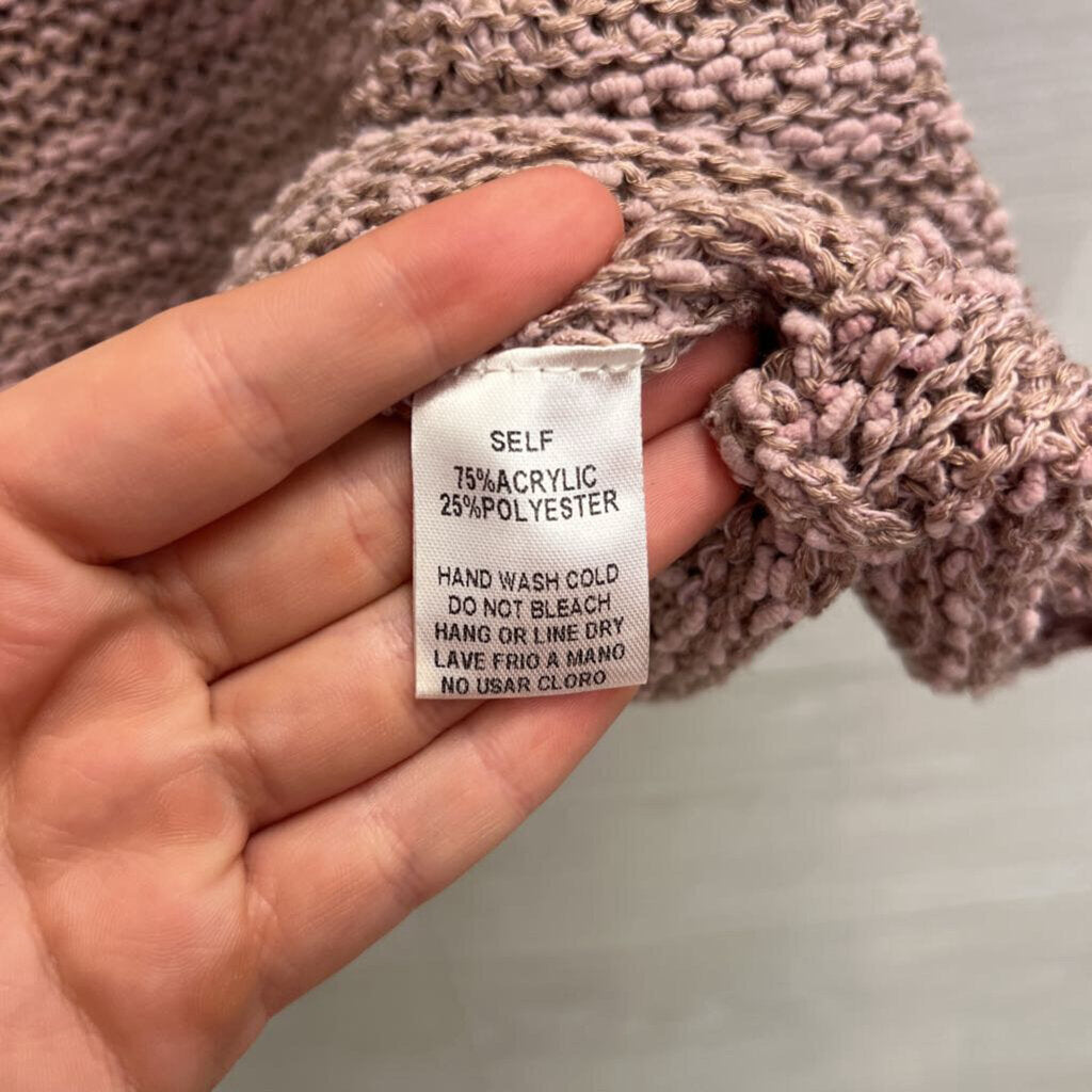 Easel Purple Knit V Neck Short Sleeve Sweater Top 1X