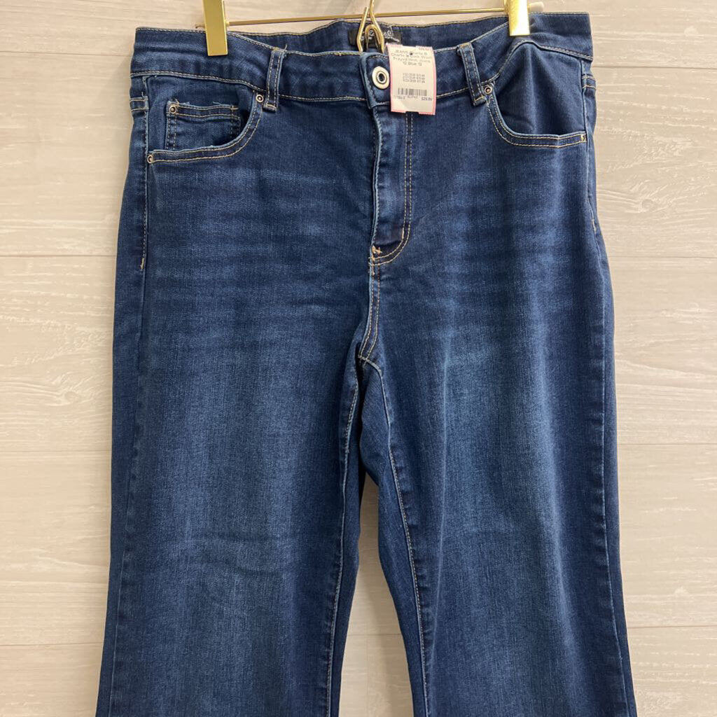 Charlie B Dark Wash Frayed Hem Jeans 12