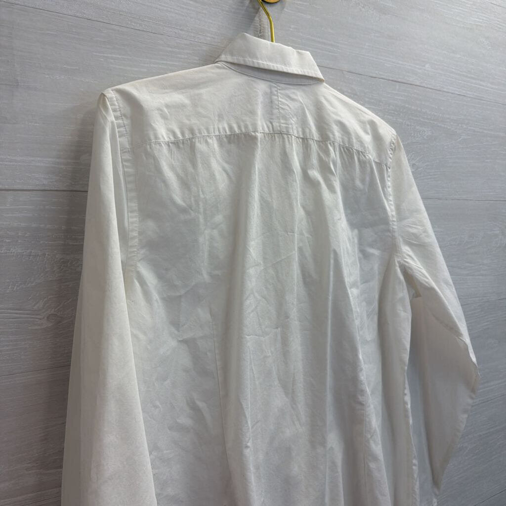 Ralph Lauren White Ruffle Front Long Sleeve Button Down Top Extra Large