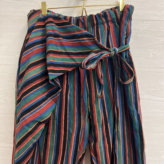 Rujuta Sheth Multi Color Striped Corduroy Wrap Pants Large