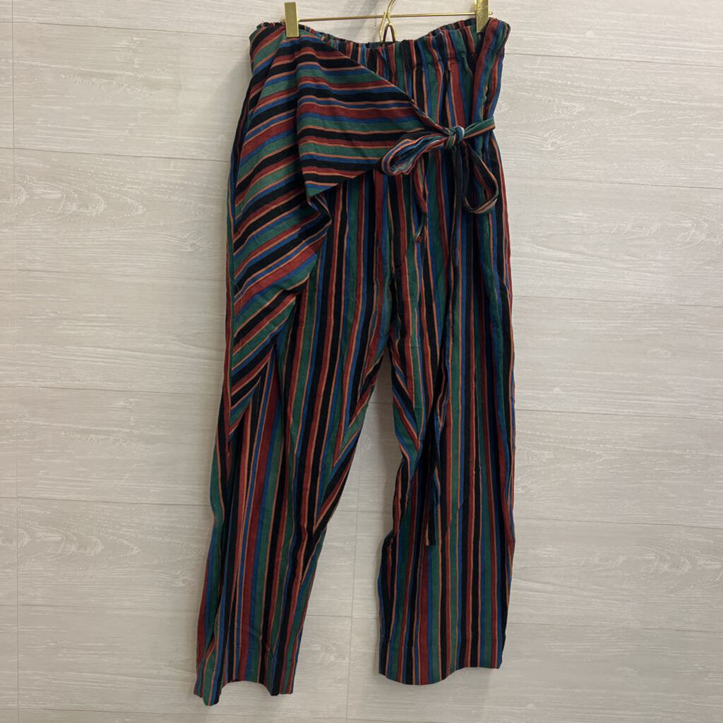 Rujuta Sheth Multi Color Striped Corduroy Wrap Pants Large