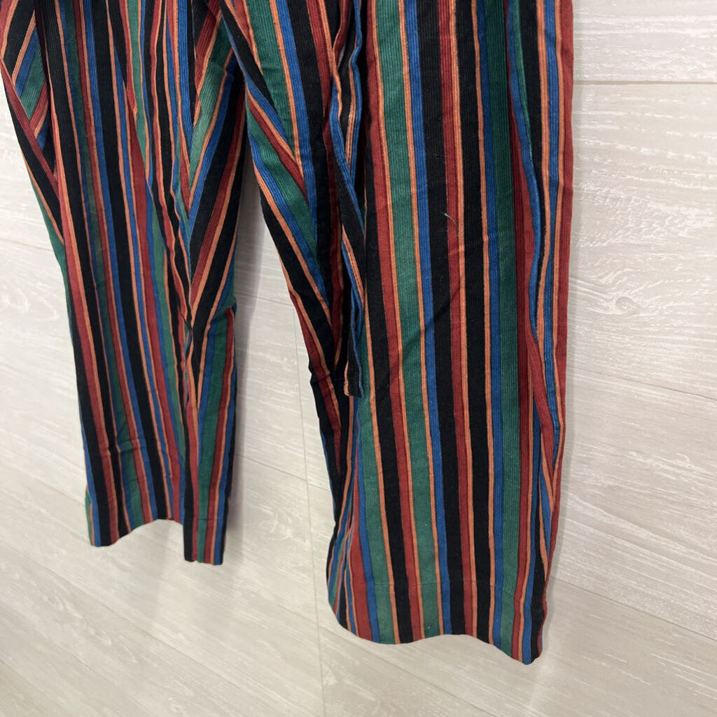 Rujuta Sheth Multi Color Striped Corduroy Wrap Pants Large